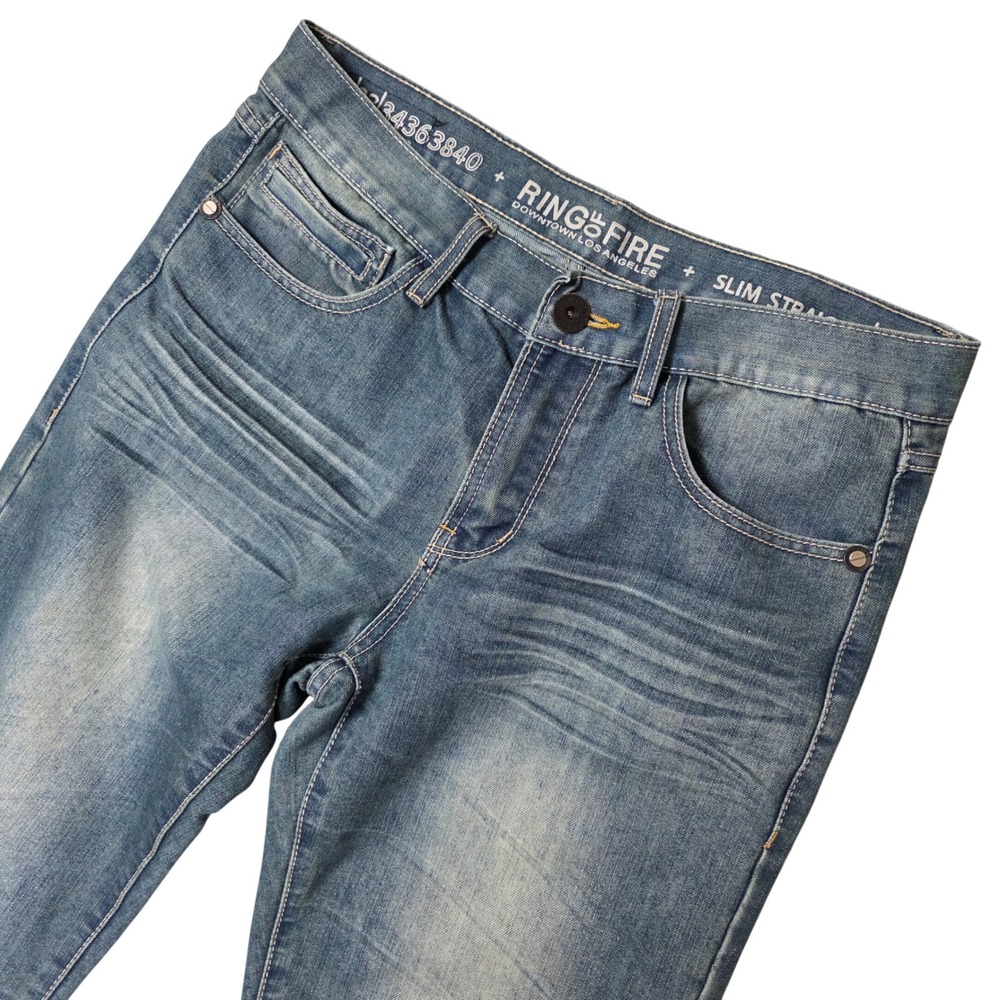 Ring of‎ Fire Slim Straight Preston Way Mens Jeans 33x30 GOOD Woodwear Durable